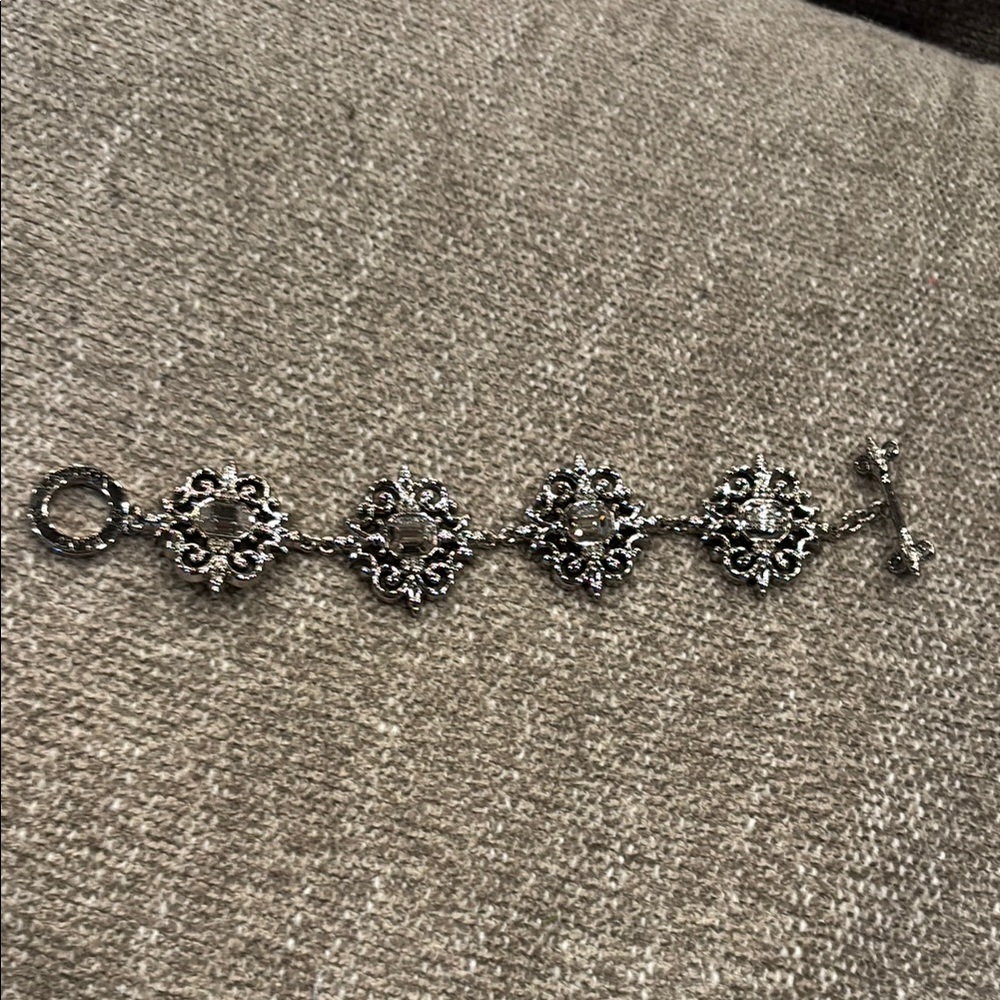 My Flat in London Silver Crystal Embellished Bracelet